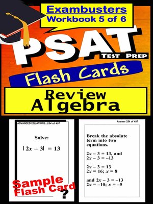 cover image of PSAT Test Prep Algebra Review—Exambusters Flash Cards—Workbook 5 of 6